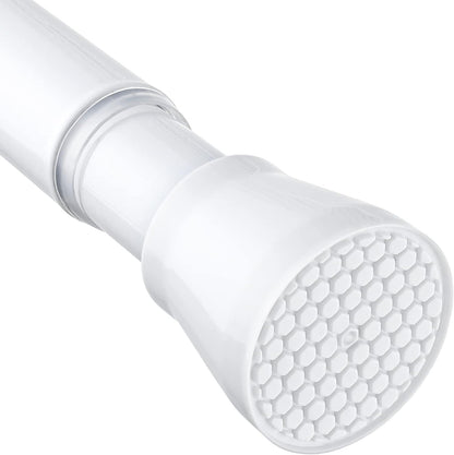 MEXAU Tension Curtain Rod for Windows 28 to 48 In, White | No Drilling Expandable Adjustable Spring Loaded Tension For Doorway Closet Kitchen Bathroom Bedroom 7/8 Inch Diameter