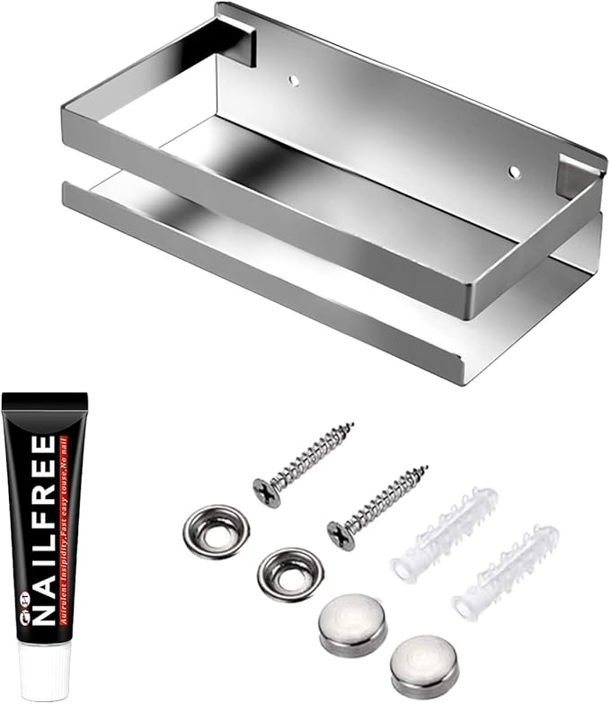 Rustproof Metal Storage Floating Shelves Wall Mounted Rectangular Shelf by GEINIFAFA