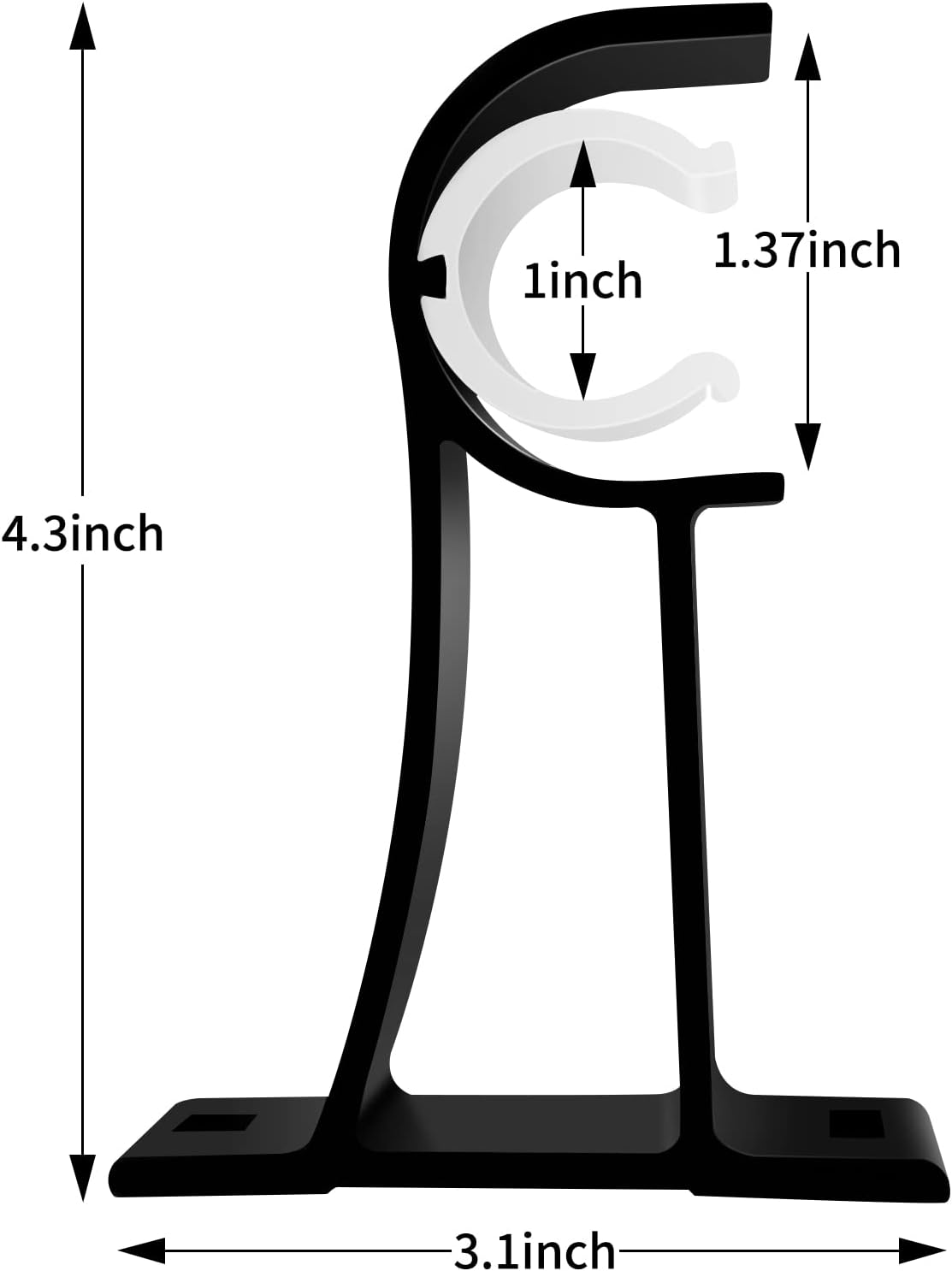 TOKPLNU Curtain Rod Bracket, Black 6 Pack Curtain Rod Holders Heavy Duty Curtain Rod Hooks Hangers for 1 Inch Drapery Rods, Single Curtain Rod Hanging Brackets for Wall