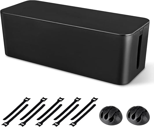 Cable Management Box, Large Cord Organizer Box to Hide Power Strip & Under Desk by Chouky