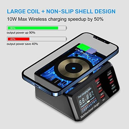USB Charger Hub ASOMETECH 100W 8-Port Desktop Multiple USB Charging Station - Image 3
