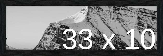 Frame It Easy 33 x 10 Black Grain Wood Frame by FrameItEasy