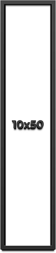 10x50 Shadow Box Frame Black | 1 Inch Deep Solid Wood Shadowbox Display | UV by CustomPictureFrames