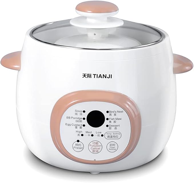 Electric Stew Pot, Ceramic Soup Porridge Cooker, Slow Cookers by Tianji