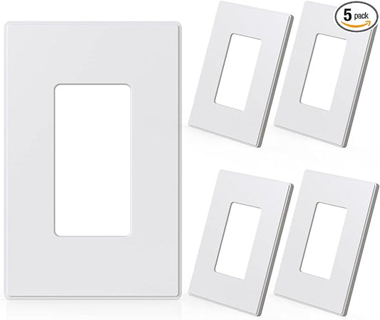 ELEGRP 1-Gang Screwless Decorative Wall Plates, Mid-Size Unbreakable by ELEGRP%7CELEGROUP