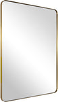 ANDY STAR Gold Bathroom Mirror for Wall, 20x28” Brushed Brass Metal Rounded by ANDYSTAR