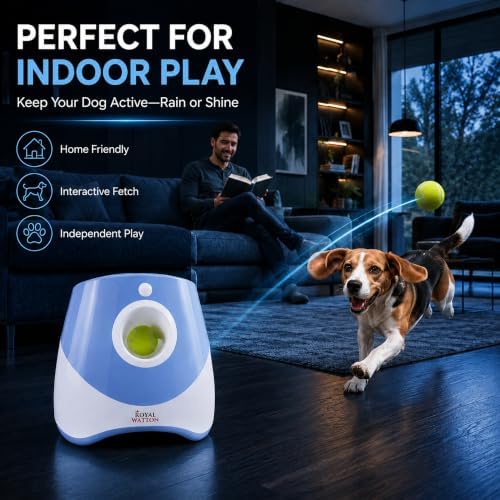 automatic ball launcher for dogs with 10 balls showing dimensions