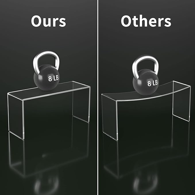 HIIMIEI Acrylic Display Risers, Thickened 5mm Clear Rectangular Risers - Image 4