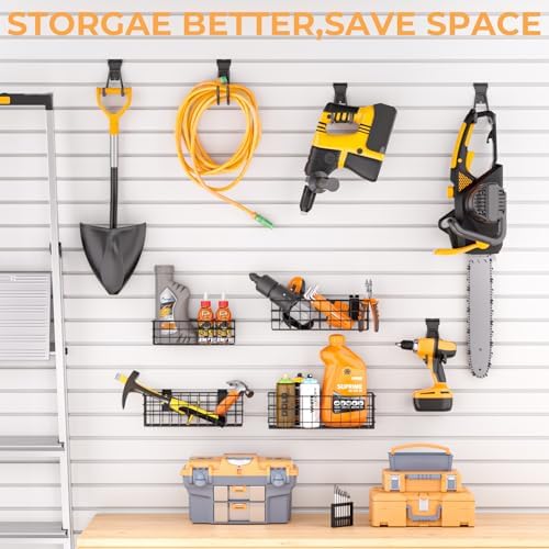 incly 30pcs slatwall accessories set with 4 baskets on a desk or shelf