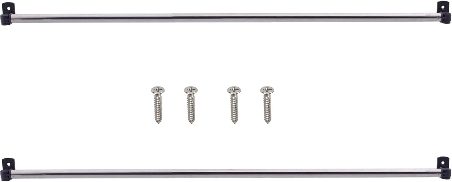 YYST Type A 16" to 39.5" Swivel End Window Curtain Sash Rod for Top & Bottom Doors & Sidelights Petite Café Sidelight Rods W Screws (Black-2)