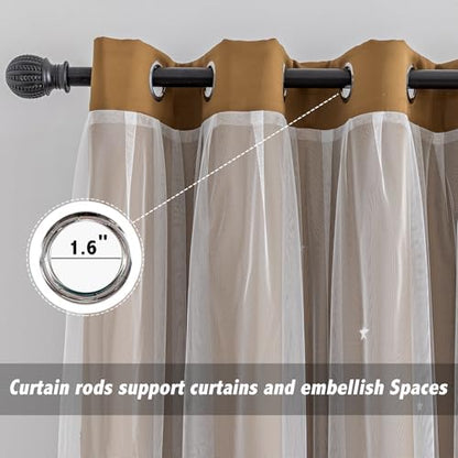 indistar Star Cutout Kids Window Blackout Curtains for Girl Bedroom Window Room Darkening Curtains & Drapes Baby Nursery Curtains (2 Panel,52Wx72L inch,Coffee)