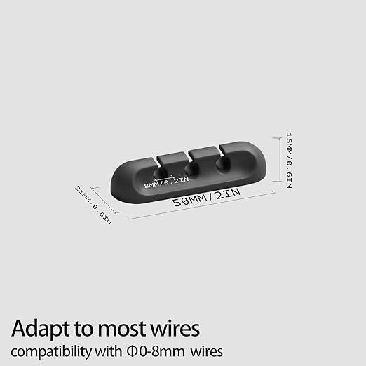 Apromisith USB Cable Organizer Clips Cord Holder, 12 Packs Black Self Adhesive - Image 2