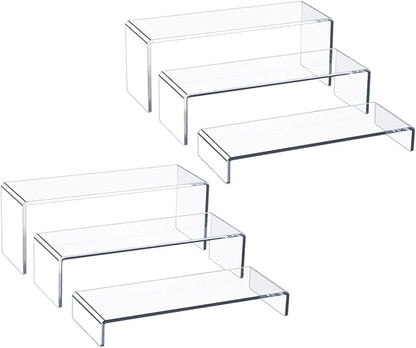 HIIMIEI Acrylic Display Riser, Thickened to 5mm Clear Rectangular Display Shelf by HIIMIEI