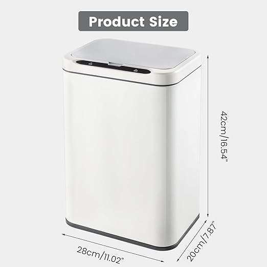 ELPHECO Stainless Steel Office Trash Can Motion Sensor Garbage Can Touchless - Image 3