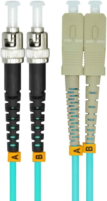 Jeirdus 1Meter 3ft SC to ST Duplex 50/125 10G OM3 Multi-Mode Fiber Optic Cable - Image 2