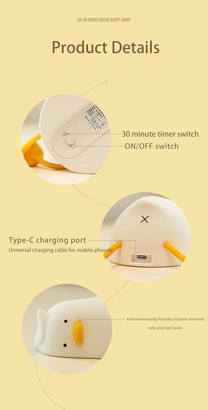 ATSUI Duck Night Light, LED Squishy Novelty Animal Night Lamp, Food Grade - Image 4