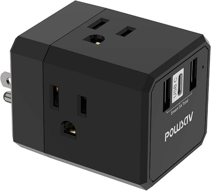 Cruise Ship Essentials, 3-Side Outlet Splitter by POWSAV