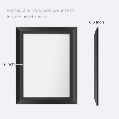 Amorho Black Bathroom Mirror, Living Room, Large Rectangle Vanity Mirrors. - Image 7