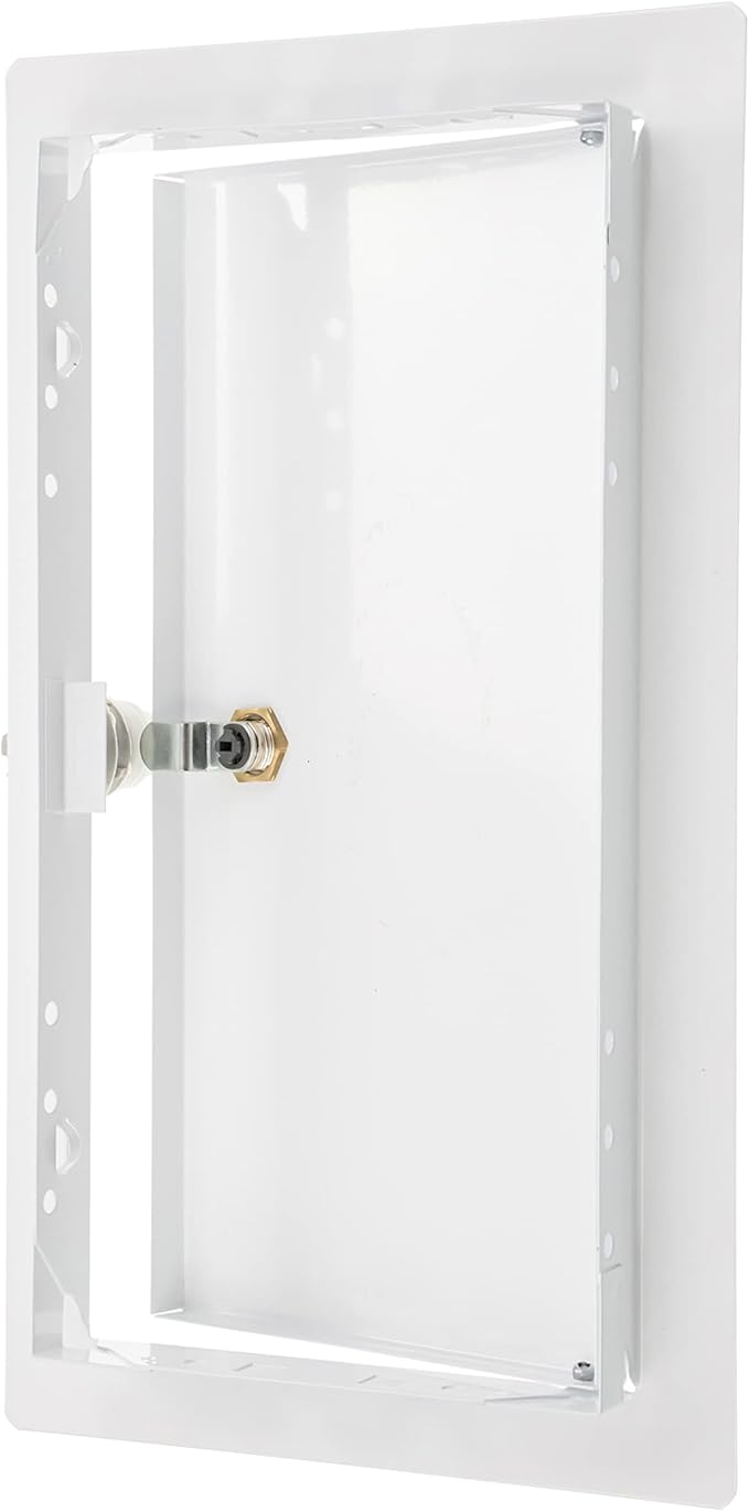 6" x 12" Lockable White Metal Access Panel. Service Shaft Door Panel - Image 5