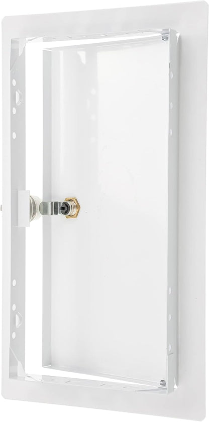 6" x 12" Lockable White Metal Access Panel. Service Shaft Door Panel - Image 5