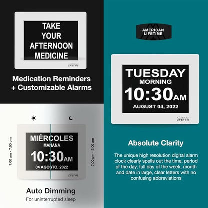 American Lifetime 【New 2023】 Dementia Clock Large Digital Clock - Image 3