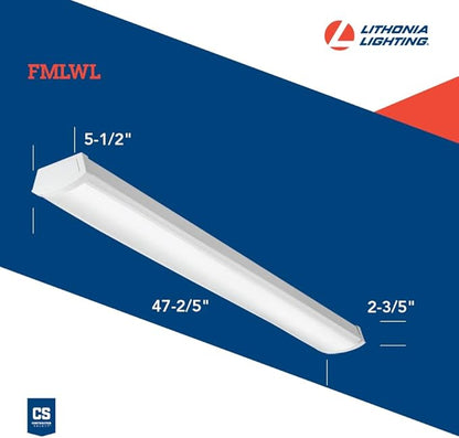 Lithonia Lighting 4 Foot LED Light Fixture, Low-Profile LED Wraparound Flush - Image 4