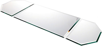 Plymor 36 x 12 inch Runner Set, 5mm Thick, Beveled Glass Mirror | Table display & centerpieces; includes felt pads to protect surfaces; mosaics, crafts & DIY; silvered glass