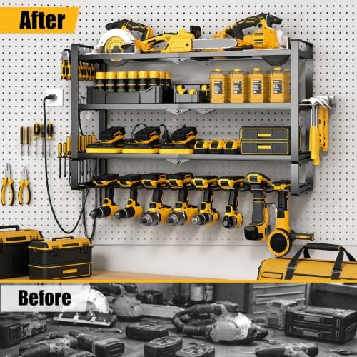 MOOMSINE Large Power Tool Organizer Wall Mount with Charging Station for Gara...
