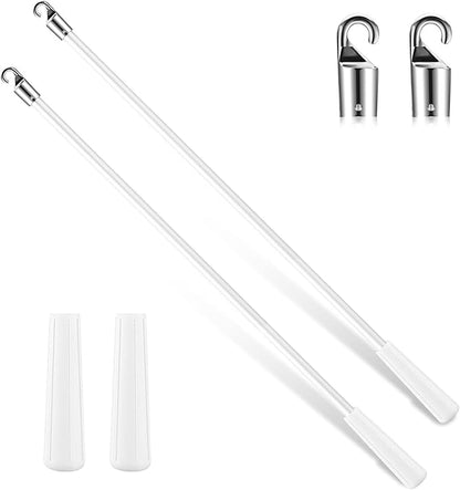 Bokon 2 Pieces White Fiberglass Blind Wand Vertical Blinds Stick Replacement by Bokon