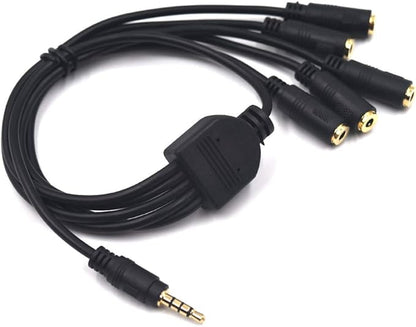 Kework 12 Inch 1/8” 3.5mm TRRS Splitter Audio Cable, 1 Male to 5 Female 3.5mm - Image 4