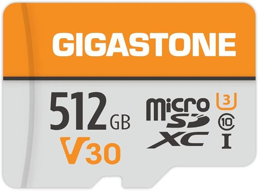 GIGASTONE 512GB Micro SD Card, for Surveillance, Security Camera, Action Camera by Gigastone
