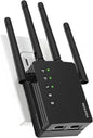 WiFi Extender Signal Booster, 1200Mbps WiFi Booster, Long Range up to 12880 Sq by GEYILO