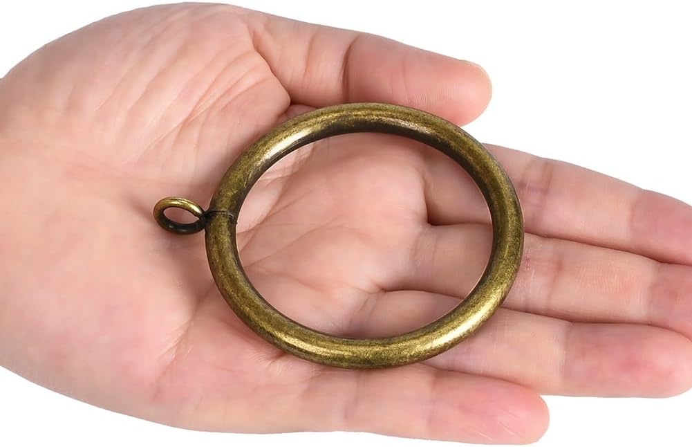 Thick Metal Curtain Rings,2.0-Inch Inner Diameter, 0.24-Inch Wire Diameter Fit up 1.7-inch Rods (Antique Brass-40Pcs)
