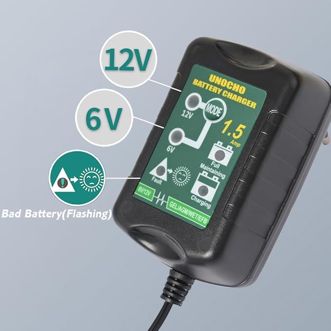 6V 12V Battery Charger 1.5A Automatic Battery maintainer trickle Battery - Image 8