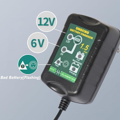 6V 12V Battery Charger 1.5A Automatic Battery maintainer trickle Battery - Image 8