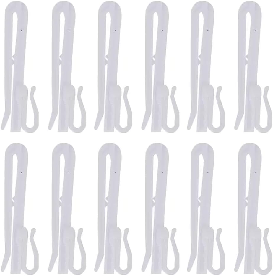 50-Pack Plastic Curtain Hooks,Adjustable Pinch Pleat Hook,Curtain Drapery Pin Hook for Pleated Drapes,Ratchet System Pinch Pleat Curtain Hanger (50, 3.35 Inch)
