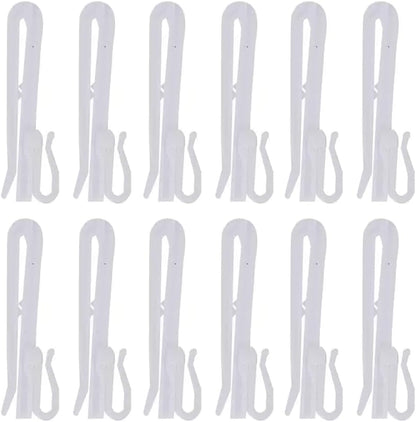 50-Pack Plastic Curtain Hooks,Adjustable Pinch Pleat Hook,Curtain Drapery Pin Hook for Pleated Drapes,Ratchet System Pinch Pleat Curtain Hanger (50, 2.76 Inch)
