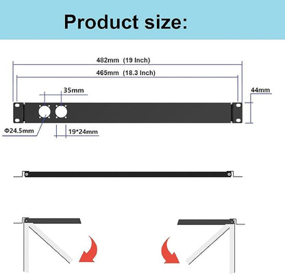 QiaoYoubang 1U Hinged Rack Panel 2D XLR HDMI Audio Rack Mount Panel - Image 2