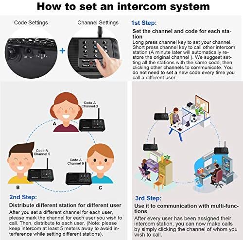 Wuloo Intercoms Wireless for Home 5280 Feet Range 10 Channel 3 Code, Wireless - Image 6