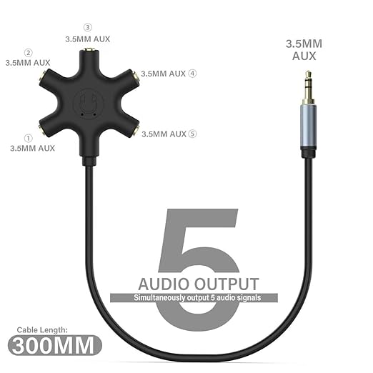 5-Jack Multi-Headphone Audio Splitter Injection Molding - Image 2