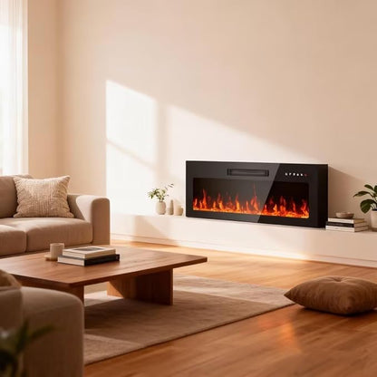 36" Electric Fireplace Insert, Wall Mounted & Recessed Heater, Slim - Image 8
