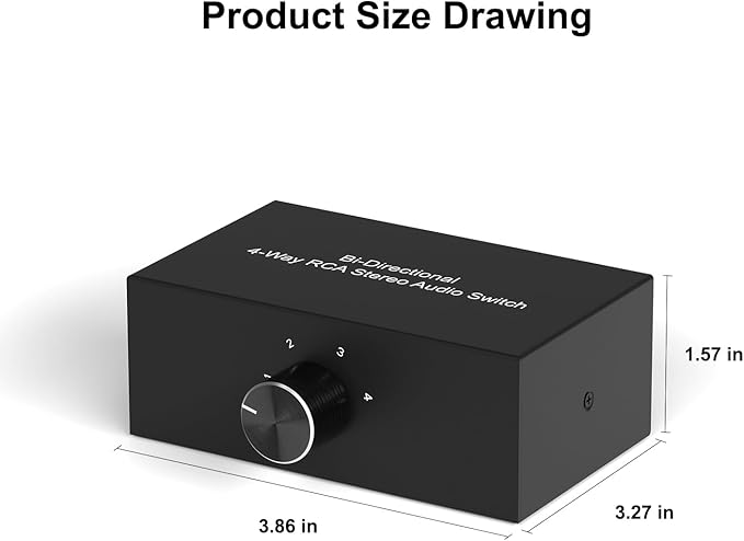 Dingsun 4-Way Stereo Audio Switcher, Bi-Directional Right and Left Channel - Image 6