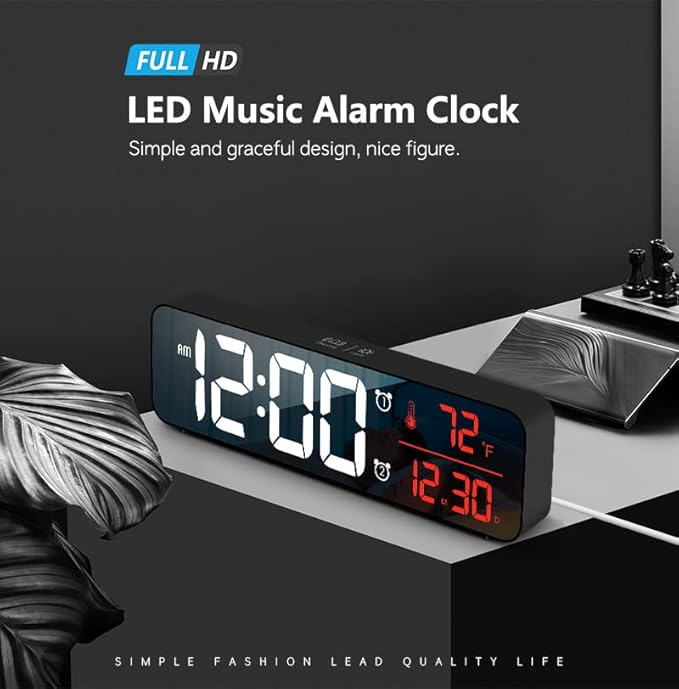 Abovsare Digital Clock for Bedroom, Clocks for Living Room Decor, Desk Table - Image 2