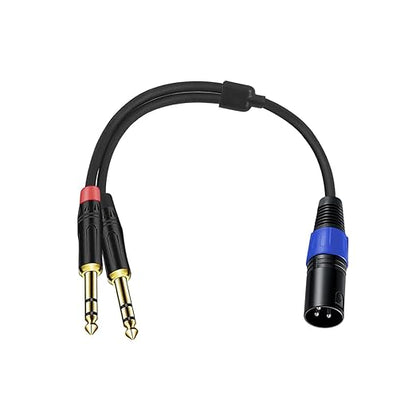 Jozzai 6.35mm Dual TRS to XLR Male Cable by Jozzai