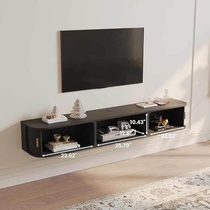 POVISON Mid-Century Modern Floating TV Stand - Image 3