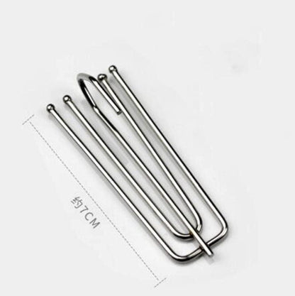pureaqu 60 pcs Stainless Steel Curtain Pleated Tape Hooks 4 Prongs Pinch Pleat Hook Clip for Window Curtain Drapes Door Curtain,silver