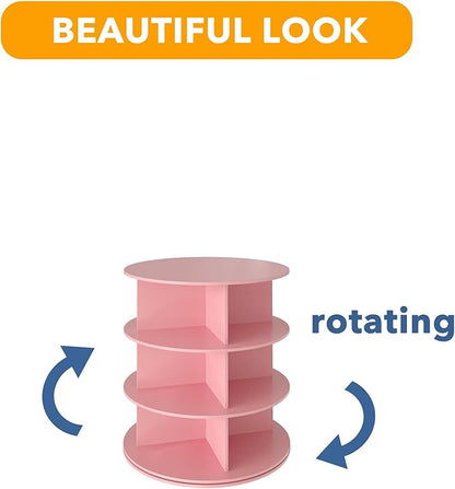 SpaceAid 3 Tier Rotating Shoe Rack Tower, Spinning Shoe Display Lazy Susan - Image 7