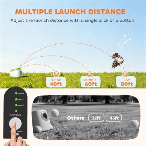 pawhut automatic dog ball launcher remote control for, side view