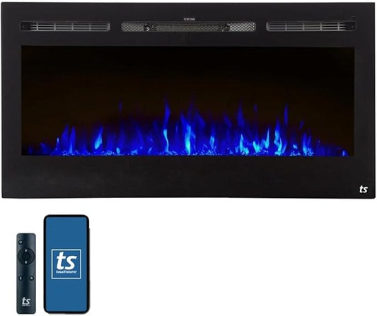 Touchstone Smart Electric Fireplace-The Sideline 40" Wide-in Wall Recessed by TouchstoneHomeProducts