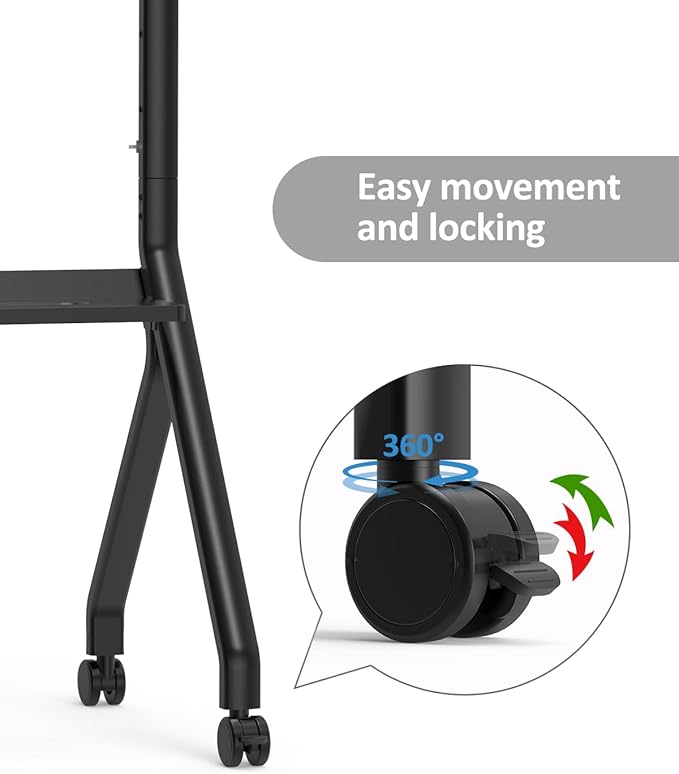 Smart Board Stand for 55-87 Inch Interactive Whiteboards, Adjustable Rolling - Image 3